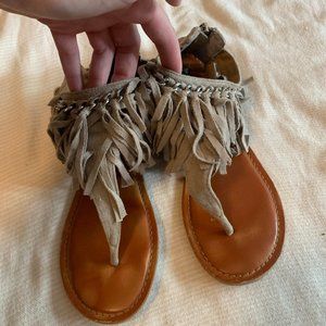 Buckle Fringe Boho Sandals